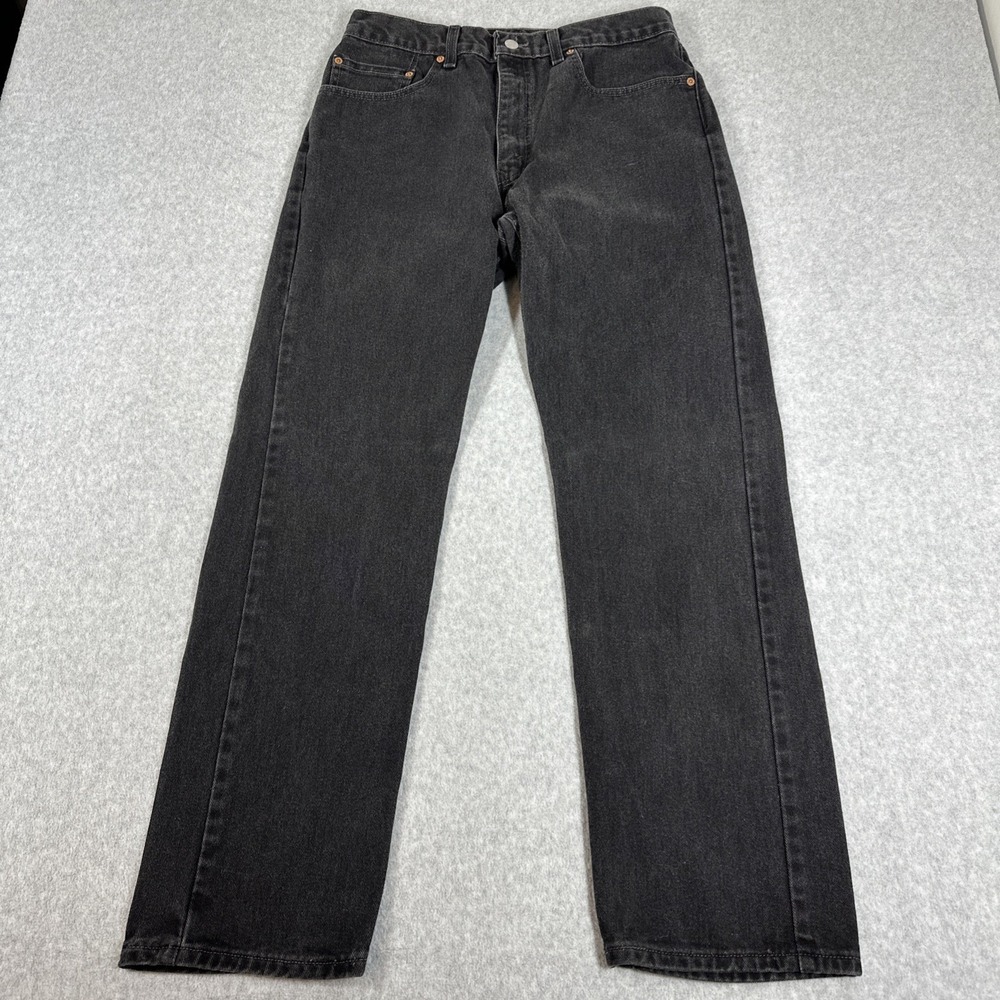 Levis 505 Vintage Straight Leg Jeans Men's 34X32(32x31) Made In USA Black